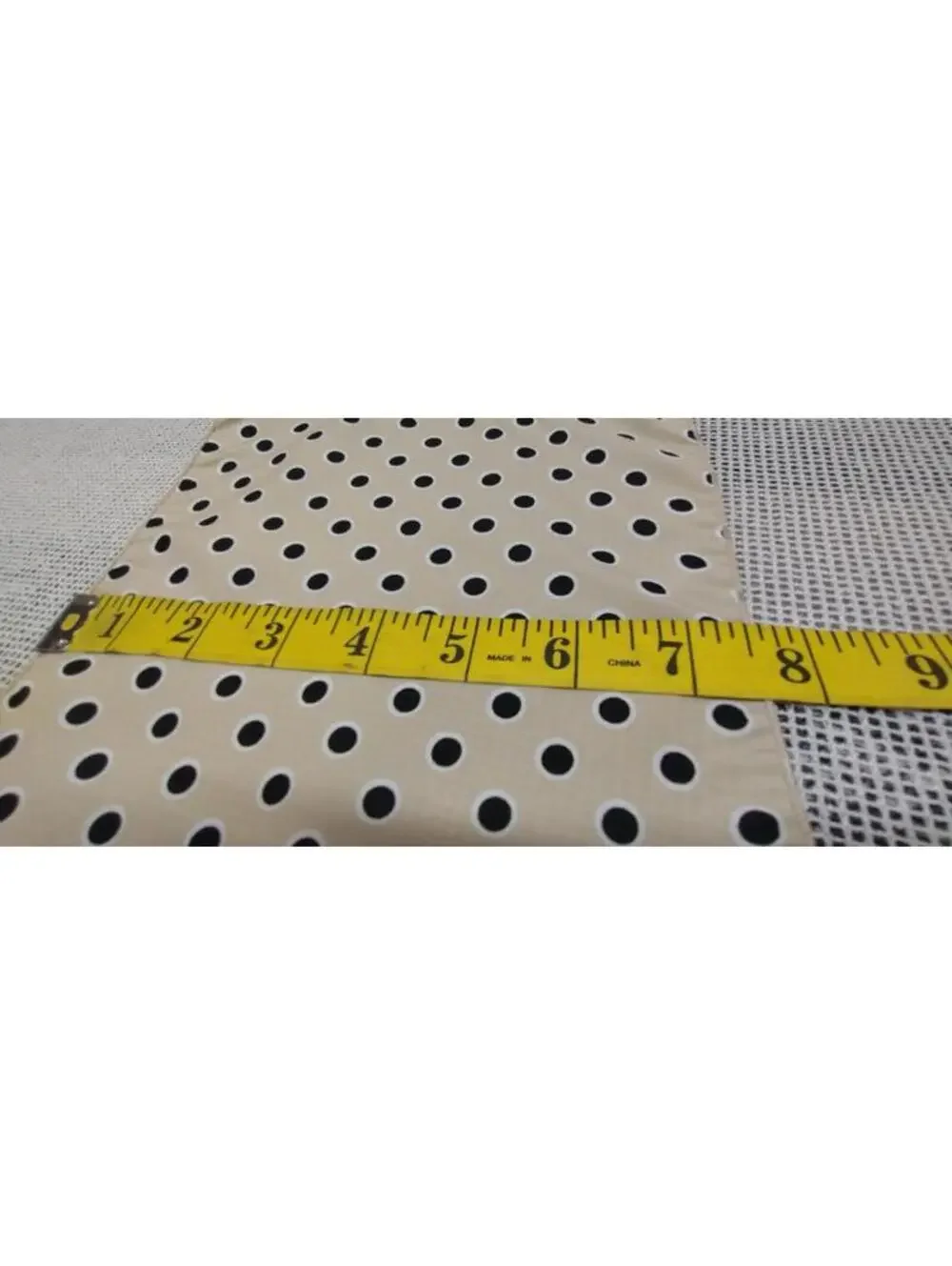 Men's Pocket Hankie Polka Dots Black Tan Beige White Vintage 1980s Hankie 8 x 7
